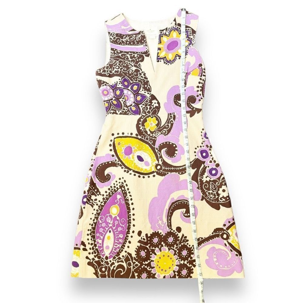 Kate Spade Keiran Dress Hydrangea Moroccan Paisley Cotton Sheath Women’s Size 2 - Picture 15 of 16